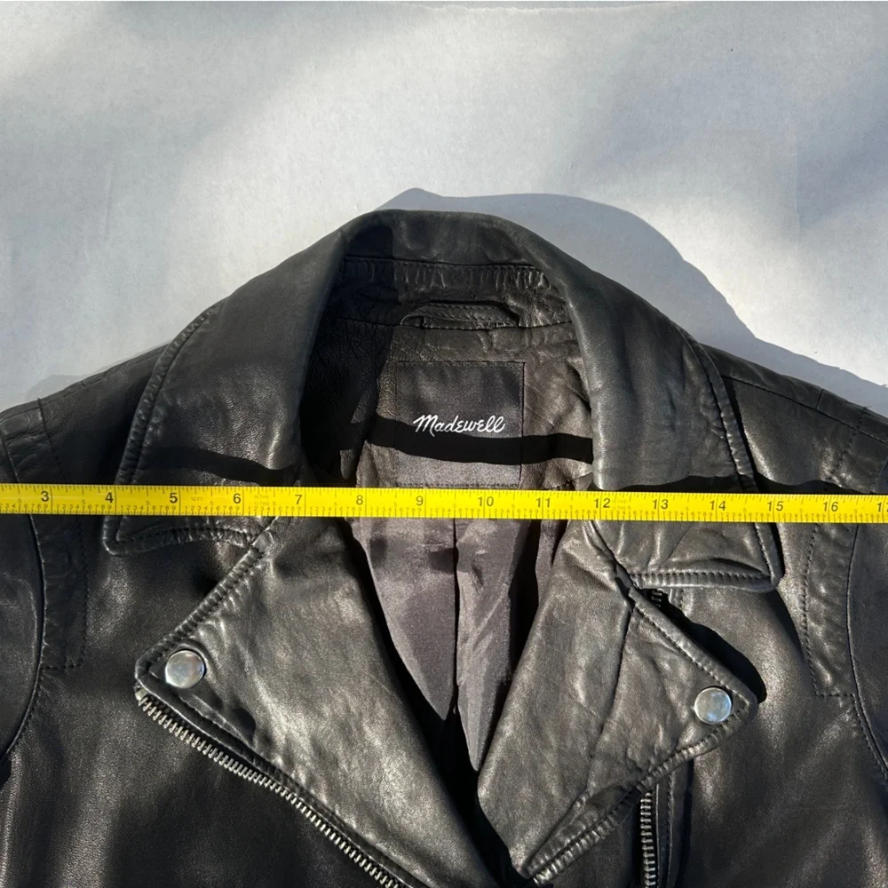Madewell Black Washed Genuine Leather Jacket - Picture 12 of 16